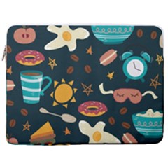 Seamless-pattern-with-breakfast-symbols-morning-coffee 17  Vertical Laptop Sleeve Case With Pocket