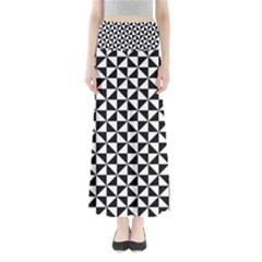 Triangle-pattern-simple-triangular Full Length Maxi Skirt by Ket1n9