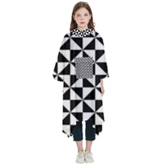 Triangle-pattern-simple-triangular Kids  Hooded Rain Ponchos