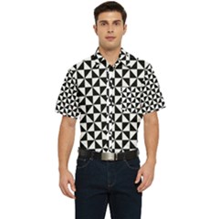 Triangle-pattern-simple-triangular Men s Short Sleeve Pocket Shirt  by Ket1n9