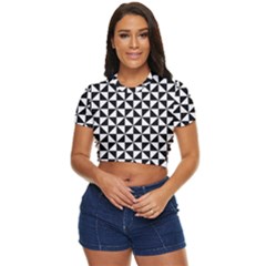 Triangle-pattern-simple-triangular Side Button Cropped T-shirt by Ket1n9