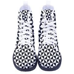 Triangle-pattern-simple-triangular Women s High-top Canvas Sneakers by Ket1n9