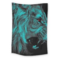 Angry Male Lion Predator Carnivore Large Tapestry by Ndabl3x