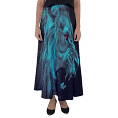 Angry Male Lion Predator Carnivore Flared Maxi Skirt by Ndabl3x