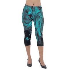 Angry Male Lion Predator Carnivore Lightweight Velour Capri Leggings  by Ndabl3x