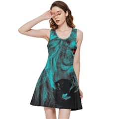 Angry Male Lion Predator Carnivore Inside Out Racerback Dress by Ndabl3x