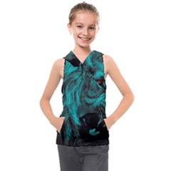 Angry Male Lion Predator Carnivore Kids  Sleeveless Hoodie by Ndabl3x