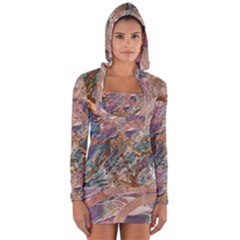 Blending Flows Long Sleeve Hooded T-shirt by kaleidomarblingart