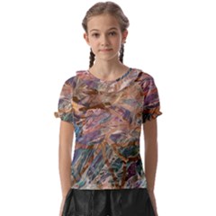 Blending Flows Kids  Frill Chiffon Blouse by kaleidomarblingart