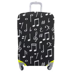 Chalk Music Notes Signs Seamless Pattern Luggage Cover (medium) by Ravend