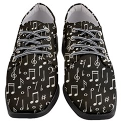 Chalk Music Notes Signs Seamless Pattern Women Heeled Oxford Shoes by Ravend