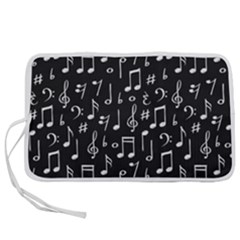 Chalk Music Notes Signs Seamless Pattern Pen Storage Case (l) by Ravend