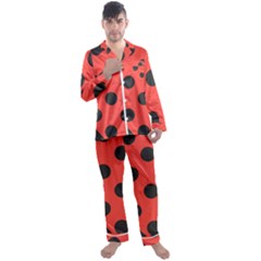 Abstract-bug-cubism-flat-insect Men s Long Sleeve Satin Pajamas Set by Ket1n9