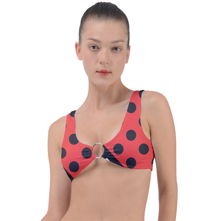 Abstract-bug-cubism-flat-insect Ring Detail Bikini Top