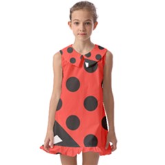 Abstract-bug-cubism-flat-insect Kids  Pilgrim Collar Ruffle Hem Dress by Ket1n9