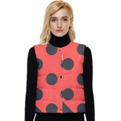 Abstract-bug-cubism-flat-insect Women s Button Up Puffer Vest by Ket1n9