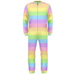 Cute Pastel Rainbow Stripes Onepiece Jumpsuit (men)