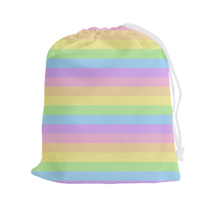 Cute Pastel Rainbow Stripes Drawstring Pouch (2XL)