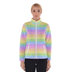 Cute Pastel Rainbow Stripes Women s Bomber Jacket