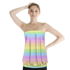 Cute Pastel Rainbow Stripes Strapless Top by Ket1n9