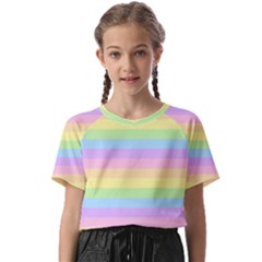 Cute Pastel Rainbow Stripes Kids  Basic T-shirt by Ket1n9