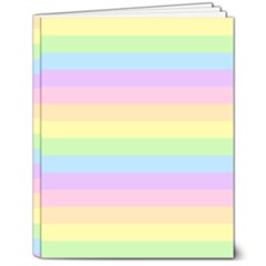 Cute Pastel Rainbow Stripes 8  X 10  Hardcover Notebook by Ket1n9