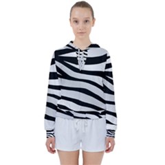 White Tiger Skin Women s Tie Up Sweat