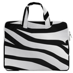 White Tiger Skin Macbook Pro 13  Double Pocket Laptop Bag by Ket1n9