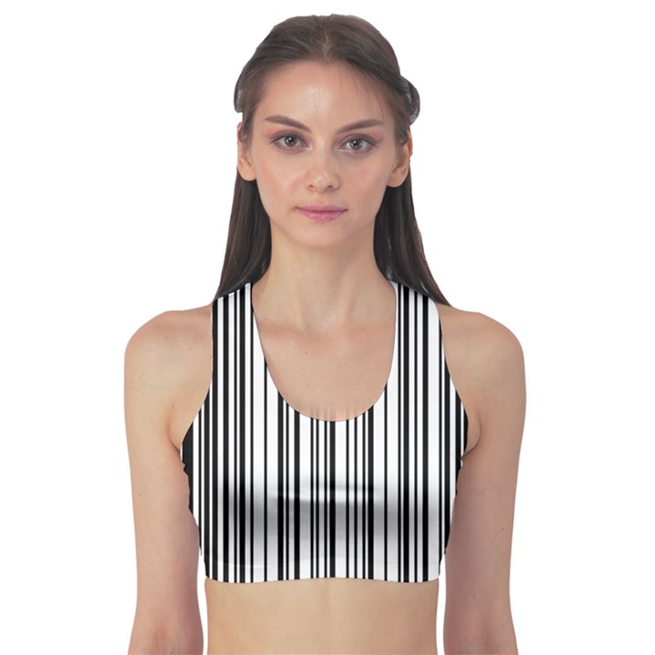 Barcode Pattern Fitness Sports Bra