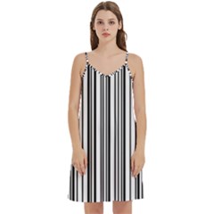 Barcode Pattern Mini Camis Dress With Pockets