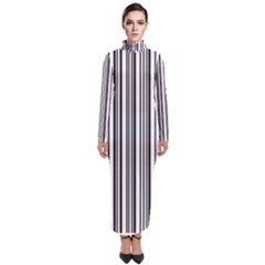 Barcode Pattern Turtleneck Maxi Dress