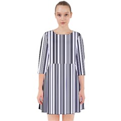 Barcode Pattern Smock Dress