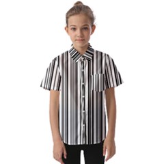 Barcode Pattern Kids  Short Sleeve Shirt