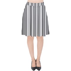 Barcode Pattern Velvet High Waist Skirt