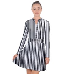 Barcode Pattern Long Sleeve Panel Dress