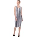 Barcode Pattern Sleeveless Pencil Dress View3