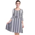 Barcode Pattern Quarter Sleeve Waist Band Dress View1