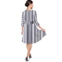 Barcode Pattern Quarter Sleeve Waist Band Dress View2