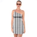 Barcode Pattern One Shoulder Ring Trim Bodycon Dress View1