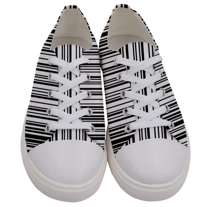 Barcode Pattern Women s Low Top Canvas Sneakers