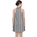 Barcode Pattern Velvet Halter Neckline Dress  View2