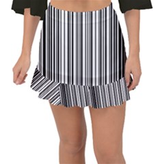 Barcode Pattern Fishtail Mini Chiffon Skirt