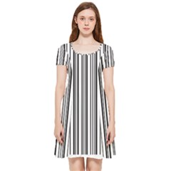 Barcode Pattern Inside Out Cap Sleeve Dress