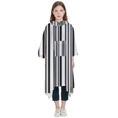 Barcode Pattern Kids  Hooded Rain Ponchos