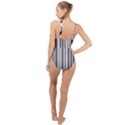 Barcode Pattern High Neck One Piece Swimsuit View2