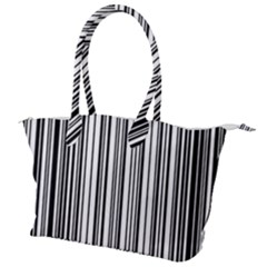 Barcode Pattern Canvas Shoulder Bag