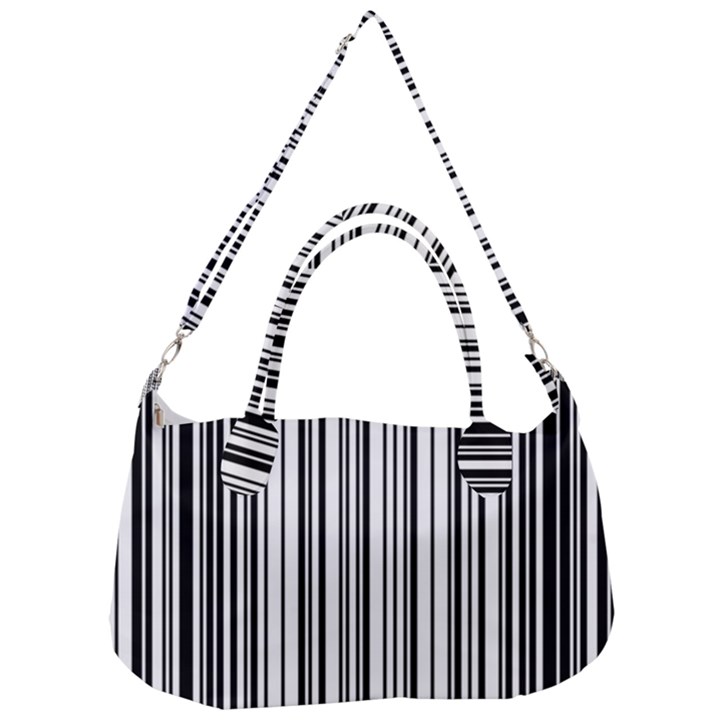 Barcode Pattern Removable Strap Handbag