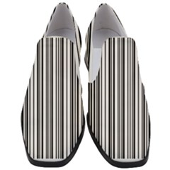 Barcode Pattern Women Slip On Heel Loafers