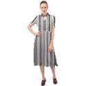 Barcode Pattern Keyhole Neckline Chiffon Dress View1