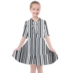 Barcode Pattern Kids  All Frills Chiffon Dress